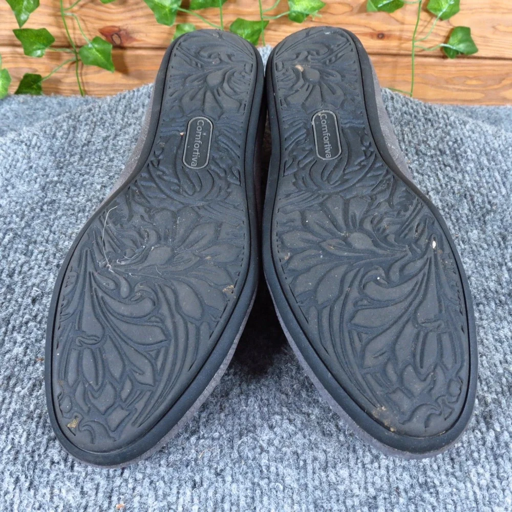 Comfortiva Corwin Womens Loafer Flat Sz 10M Casual Walking Gray Metallic Leather